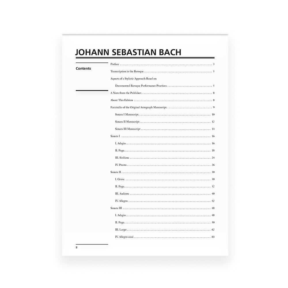 J. S. Bach: Violin Sonatas BWV 1001, 1003 y 1005 para Guitarra